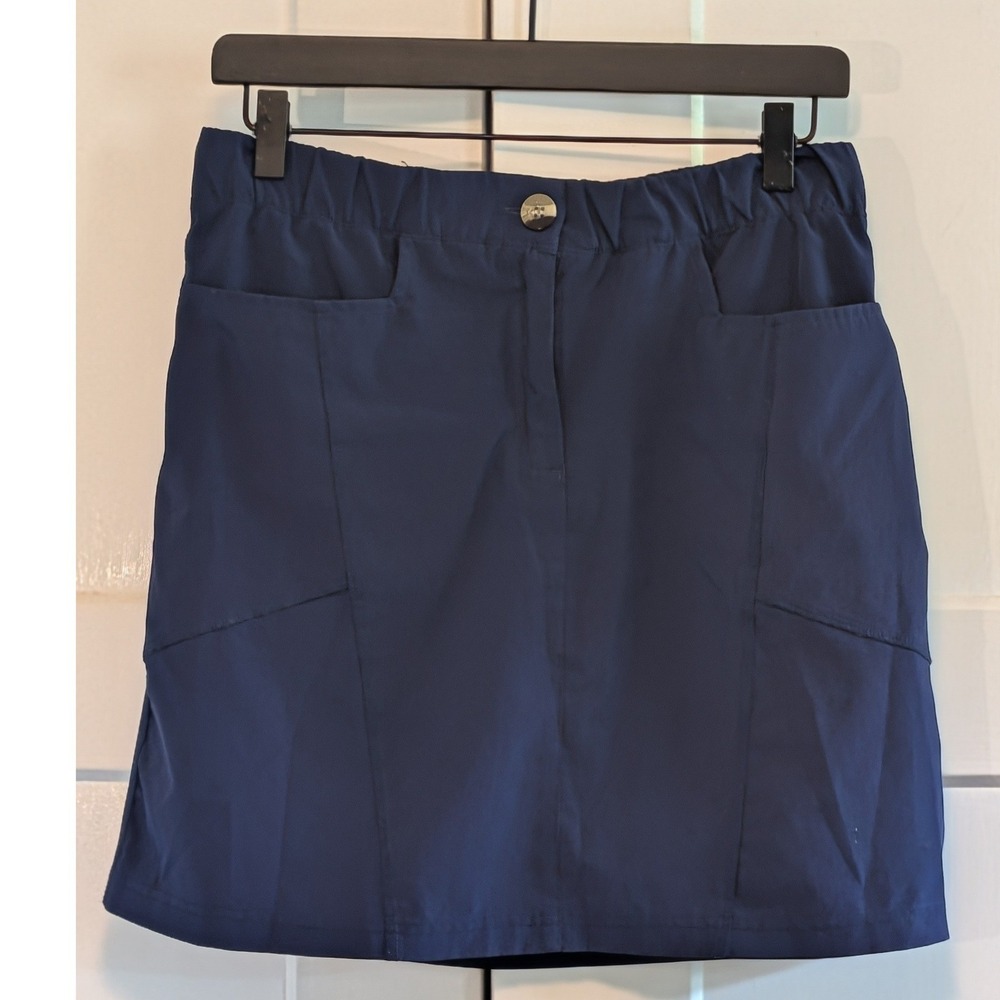 Little Donkey Andy Athletic Skort Skirt Shorts Blue Med UPF Golf Hiking Travel